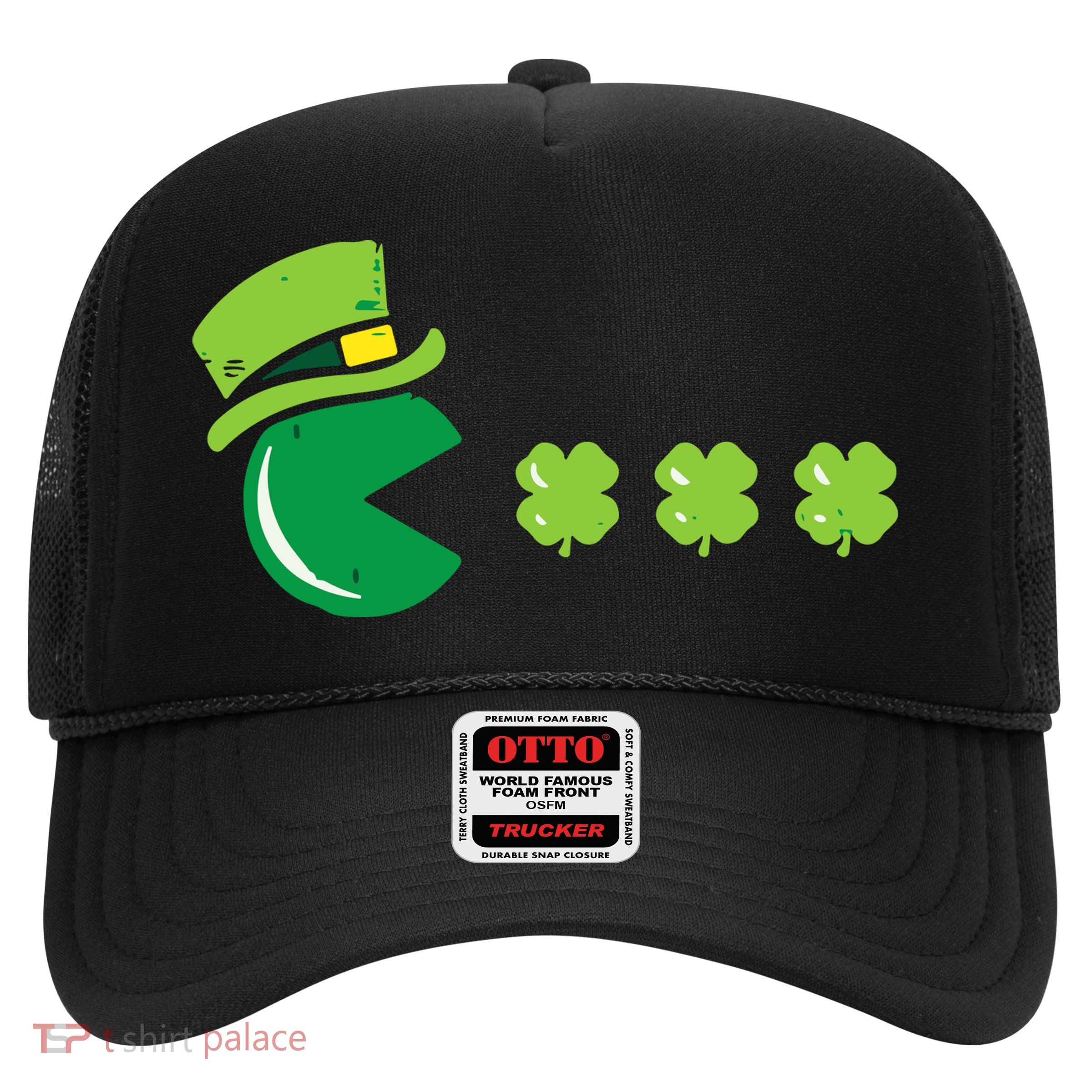 St Patricks Day Eating Shamrock Retro Gamer Trucker Hat