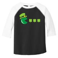St Patricks Day Eating Shamrock Retro Gamer Toddler Fine Jersey T-Shirt