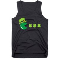 St Patricks Day Eating Shamrock Retro Gamer Tank Top