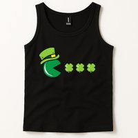 St Patricks Day Eating Shamrock Retro Gamer Tank Top