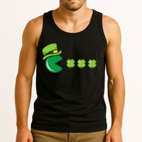 St Patricks Day Eating Shamrock Retro Gamer Tank Top