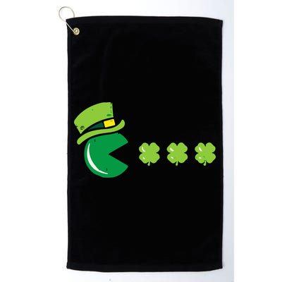 St Patricks Day Eating Shamrock Retro Gamer Golf Towel
