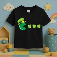 St Patricks Day Eating Shamrock Retro Gamer Toddler T-Shirt
