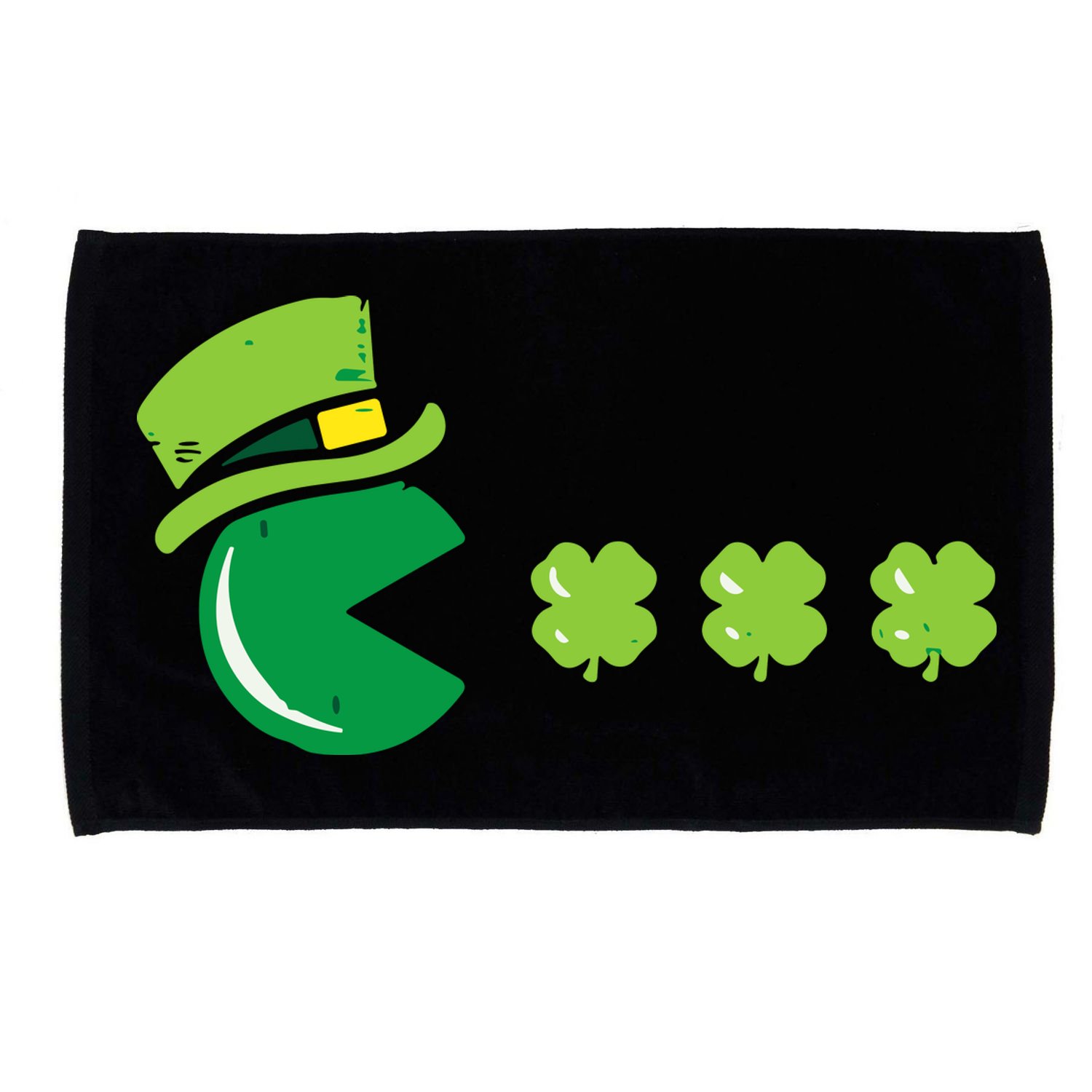 St Patricks Day Eating Shamrock Retro Gamer Microfiber Hand Towel