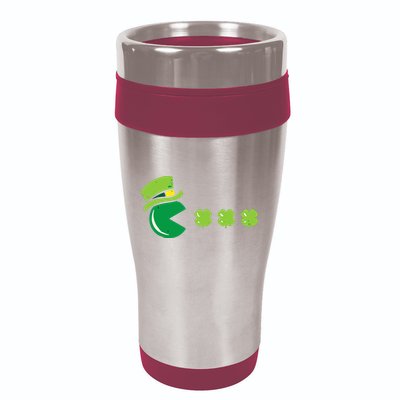 St Patricks Day Eating Shamrock Retro Gamer 16oz Travel Tumbler