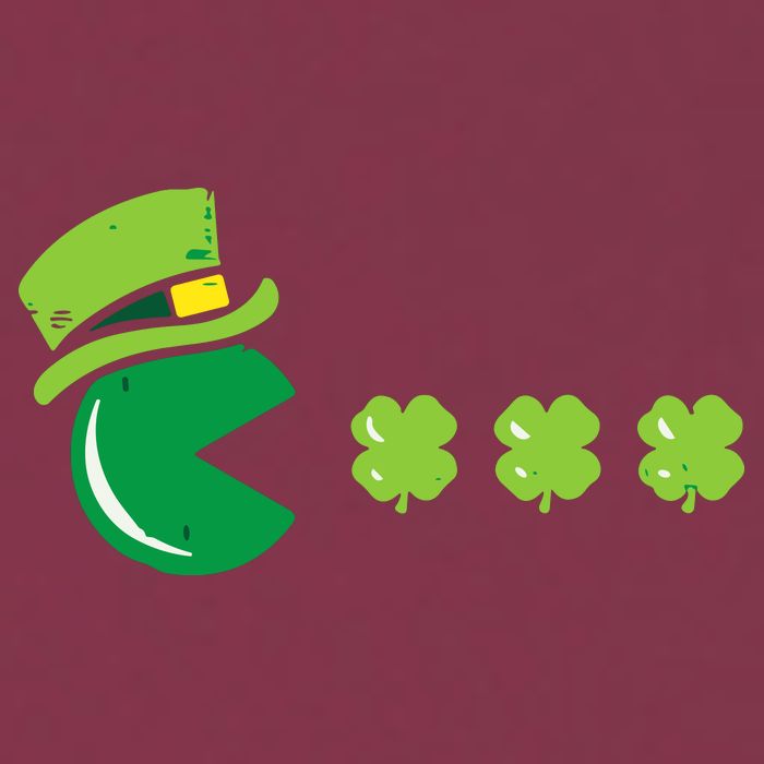 St Patricks Day Eating Shamrock Retro Gamer 16oz Travel Tumbler