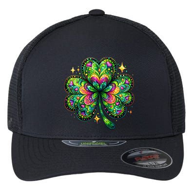 St Patricks Day Shamrock Irish Clover Flexfit Unipanel Trucker Cap