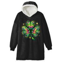 St Patricks Day Shamrock Irish Clover Hooded Wearable Blanket