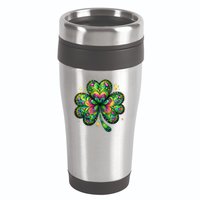 St Patricks Day Shamrock Irish Clover 16oz Travel Tumbler