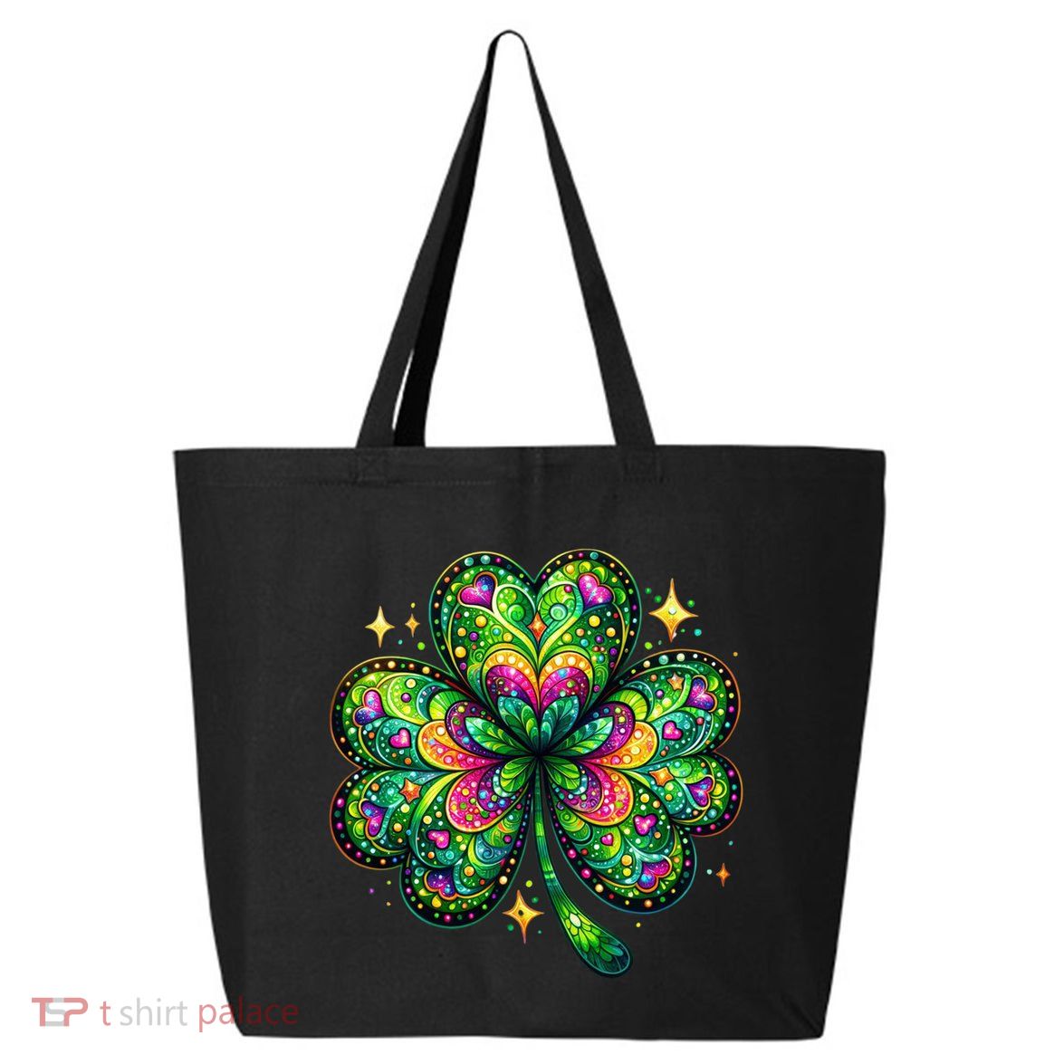 St Patricks Day Shamrock Irish Clover 25L Jumbo Tote