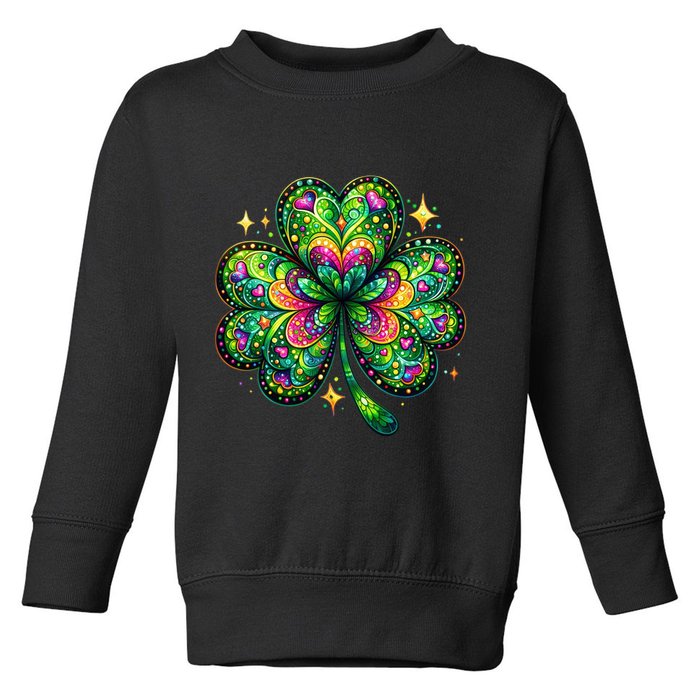 St Patricks Day Shamrock Irish Clover Toddler Sweatshirt