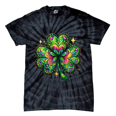 St Patricks Day Shamrock Irish Clover Tie-Dye T-Shirt