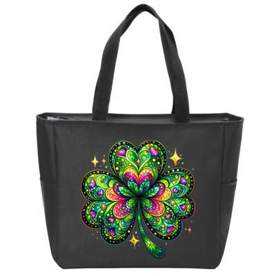 St Patricks Day Shamrock Irish Clover Zip Tote Bag
