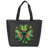 St Patricks Day Shamrock Irish Clover Zip Tote Bag