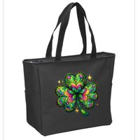 St Patricks Day Shamrock Irish Clover Zip Tote Bag
