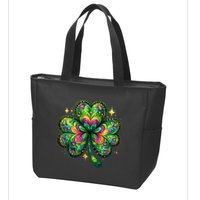St Patricks Day Shamrock Irish Clover Zip Tote Bag