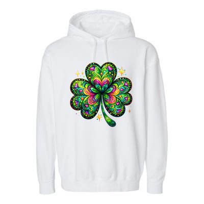 St Patricks Day Shamrock Irish Clover Garment-Dyed Fleece Hoodie