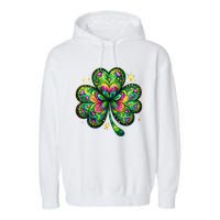 St Patricks Day Shamrock Irish Clover Garment-Dyed Fleece Hoodie