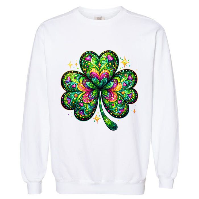 St Patricks Day Shamrock Irish Clover Garment-Dyed Sweatshirt