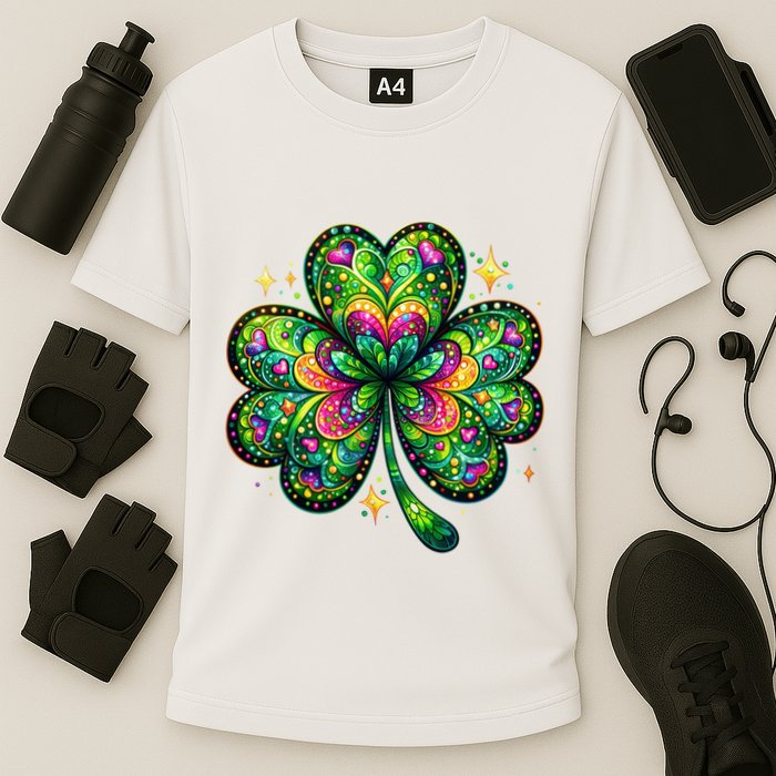 St Patricks Day Shamrock Irish Clover Performance Shirt