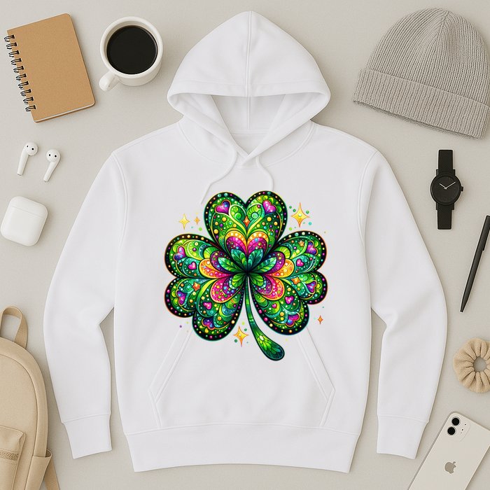 St Patricks Day Shamrock Irish Clover Hoodie