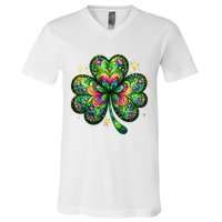 St Patricks Day Shamrock Irish Clover V-Neck T-Shirt