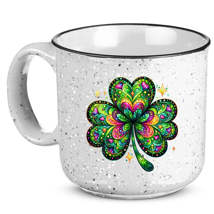 St Patricks Day Shamrock Irish Clover 15oz Campfire Ceramic Mug