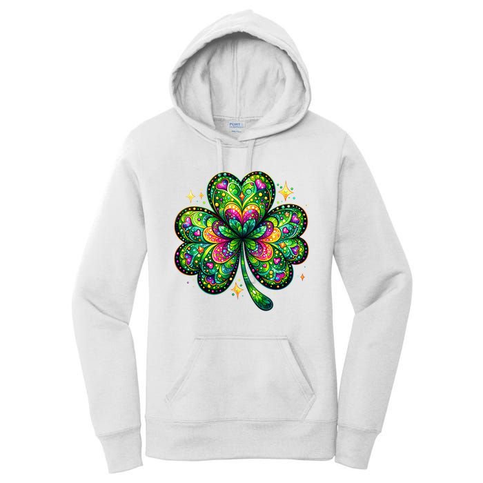 St Patricks Day Shamrock Irish Clover Women's Pullover Hoodie