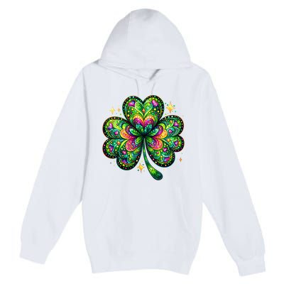 St Patricks Day Shamrock Irish Clover Premium Pullover Hoodie