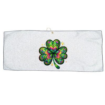 St Patricks Day Shamrock Irish Clover Large Microfiber Waffle Golf Towel
