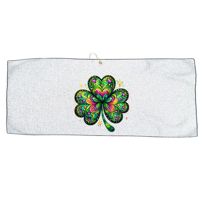 St Patricks Day Shamrock Irish Clover Large Microfiber Waffle Golf Towel
