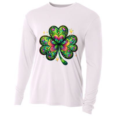 St Patricks Day Shamrock Irish Clover Cooling Performance Long Sleeve Crew