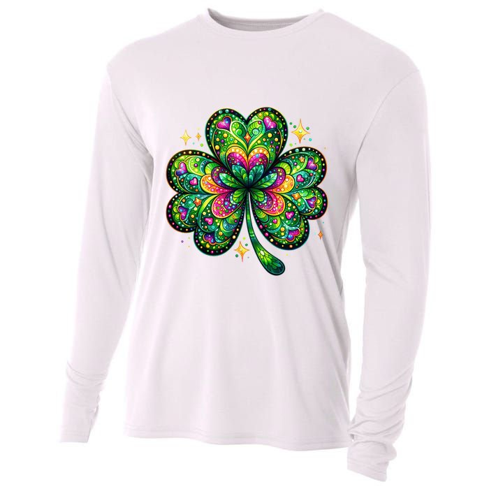 St Patricks Day Shamrock Irish Clover Cooling Performance Long Sleeve Crew