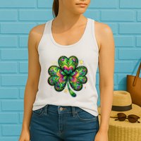 St Patricks Day Shamrock Irish Clover Womens Tank Top