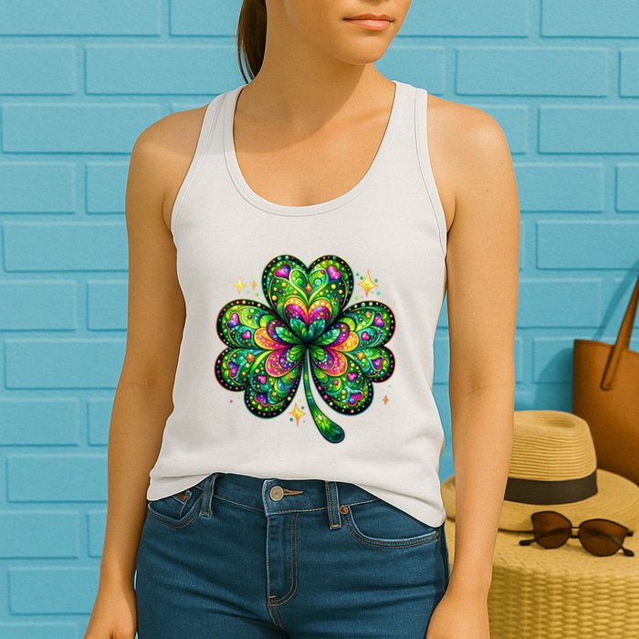 St Patricks Day Shamrock Irish Clover Womens Tank Top