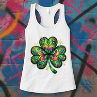 St Patricks Day Shamrock Irish Clover Womens Tank Top