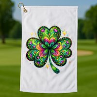 St Patricks Day Shamrock Irish Clover Golf Towel