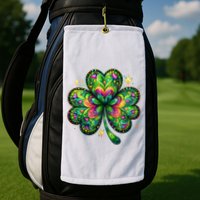 St Patricks Day Shamrock Irish Clover Golf Towel