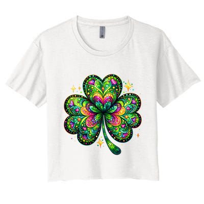 St Patricks Day Shamrock Irish Clover Crop Top