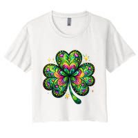 St Patricks Day Shamrock Irish Clover Crop Top