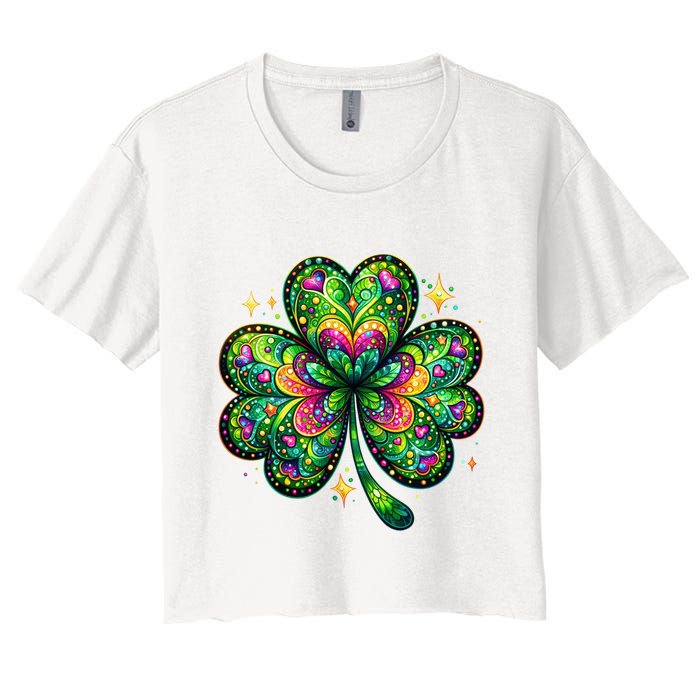 St Patricks Day Shamrock Irish Clover Crop Top