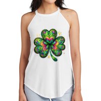 St Patricks Day Shamrock Irish Clover Women's Perfect Tri Rocker Tank
