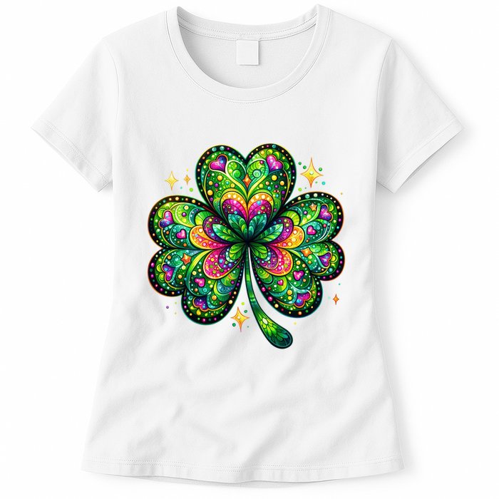 St Patricks Day Shamrock Irish Clover Womens T-Shirt