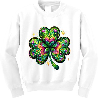 St Patricks Day Shamrock Irish Clover Kids Sweatshirt