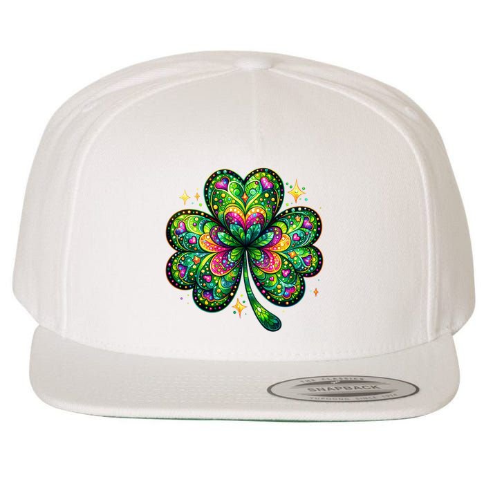 St Patricks Day Shamrock Irish Clover Wool Snapback Cap