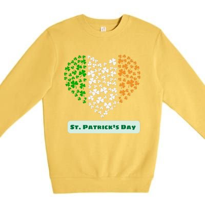 St Patrick's Day Shamrock Heart Premium Crewneck Sweatshirt