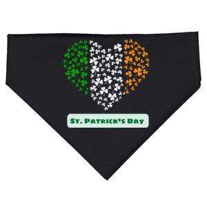 St Patrick's Day Shamrock Heart USA-Made Doggie Bandana