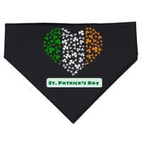 St Patrick's Day Shamrock Heart USA-Made Doggie Bandana