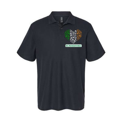 St Patrick's Day Shamrock Heart Softstyle Adult Sport Polo