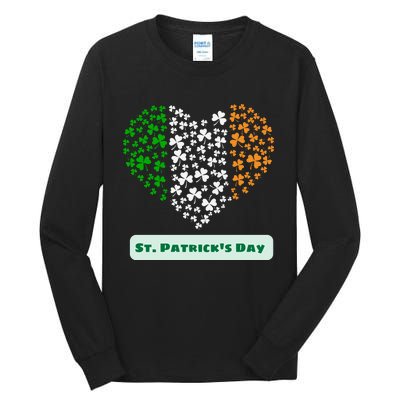 St Patrick's Day Shamrock Heart Tall Long Sleeve T-Shirt